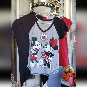 Bundle of 3 Womens Tops Blouse Cardigan Cotton & Rayon / Mickey Mouse